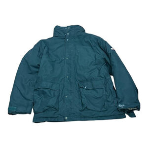 Tommy Hilfiger Jacket Mens Large Green Down Puffer Nylon YKK Zip Waterstop Coat